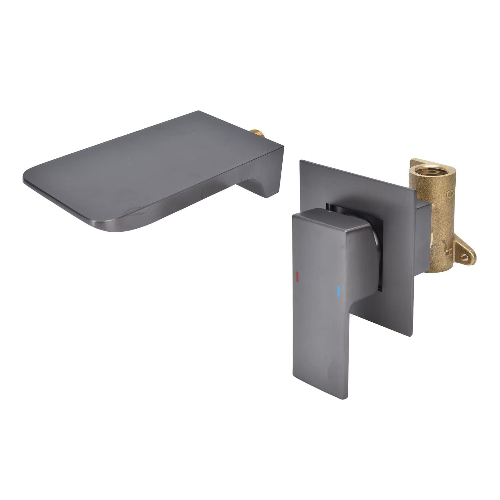Luxury Matte Black Wall Mount Bathroom Faucet - Waterfall Sink Tap for Modern Bathrooms