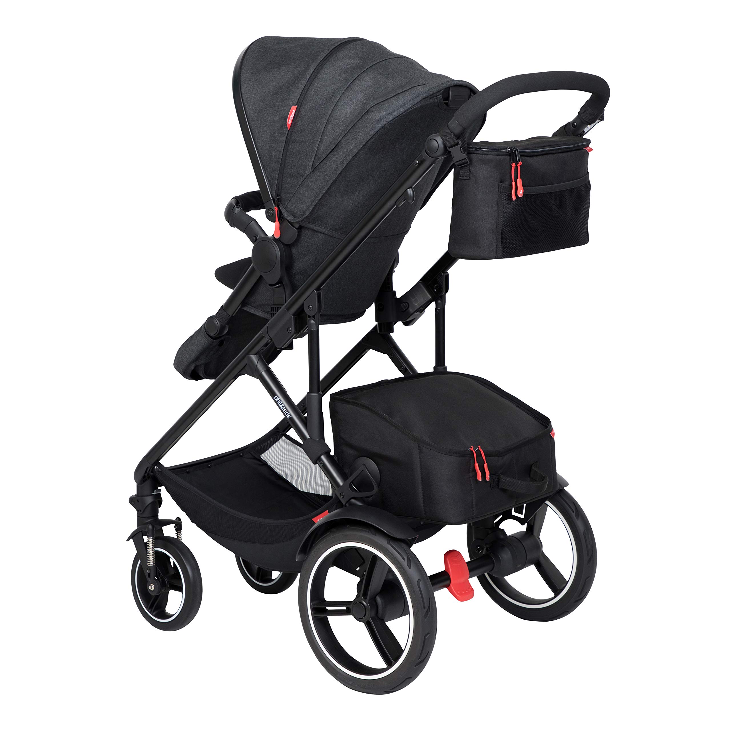 Phil & Teds Igloo Insulated Inline Storage with Caddy - Black | Baby Stroller Organizer for Diapers, Bottles & Essentials | Perfect for Strolls, Travel & Outdoor Adventures
