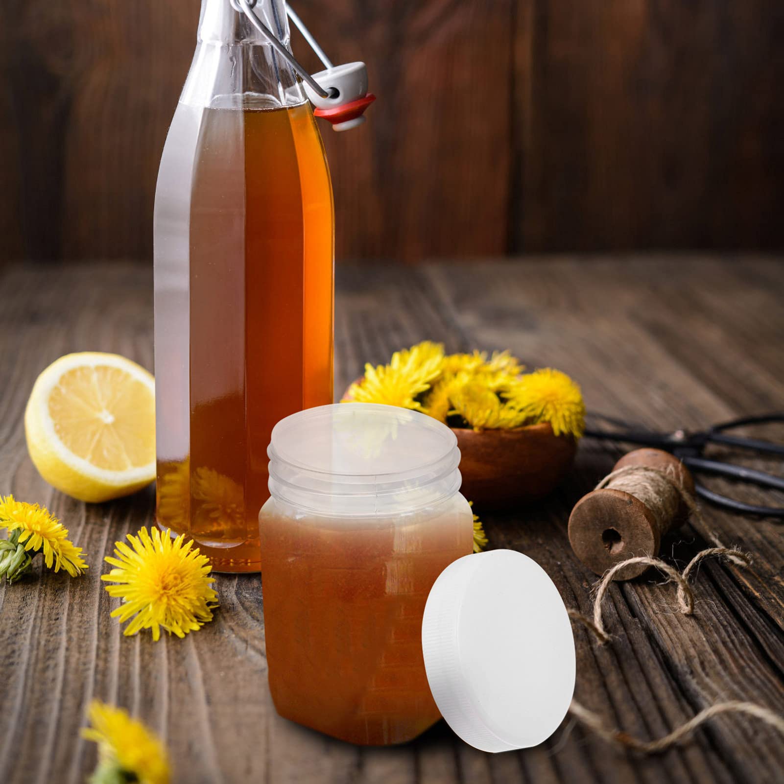16pcs Clear Plastic Food Storage Bottles for Kitchen & Honey