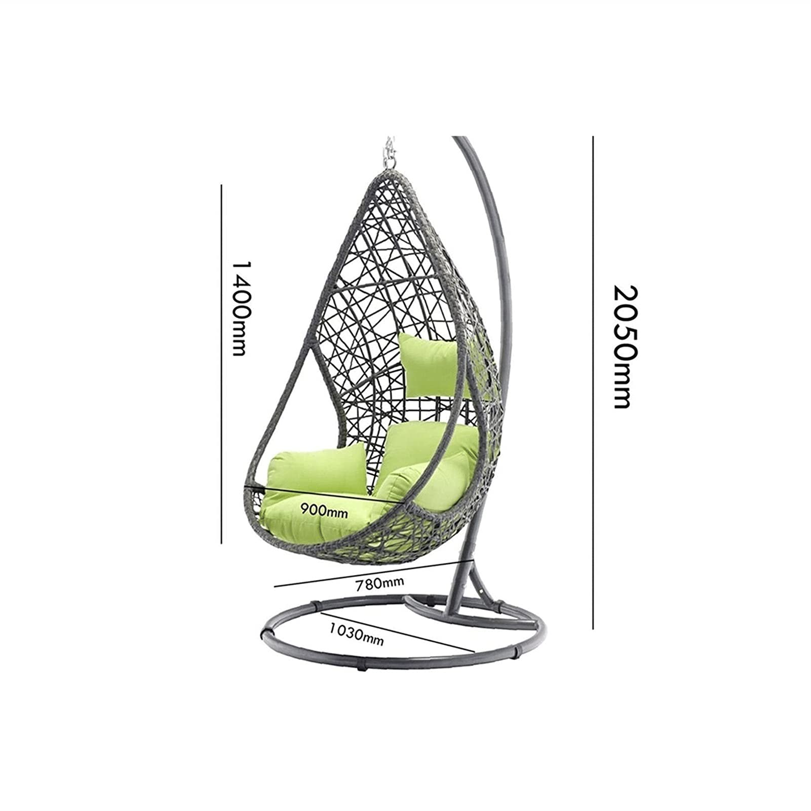 **Outdoor Hanging Wicker Swing Chair - 40.5×40.5×80 Inches - Patio, Balcony, Garden Hammock for Relaxing & Lounging - Perfect for Backyard, Porch, or Poolside Décor**