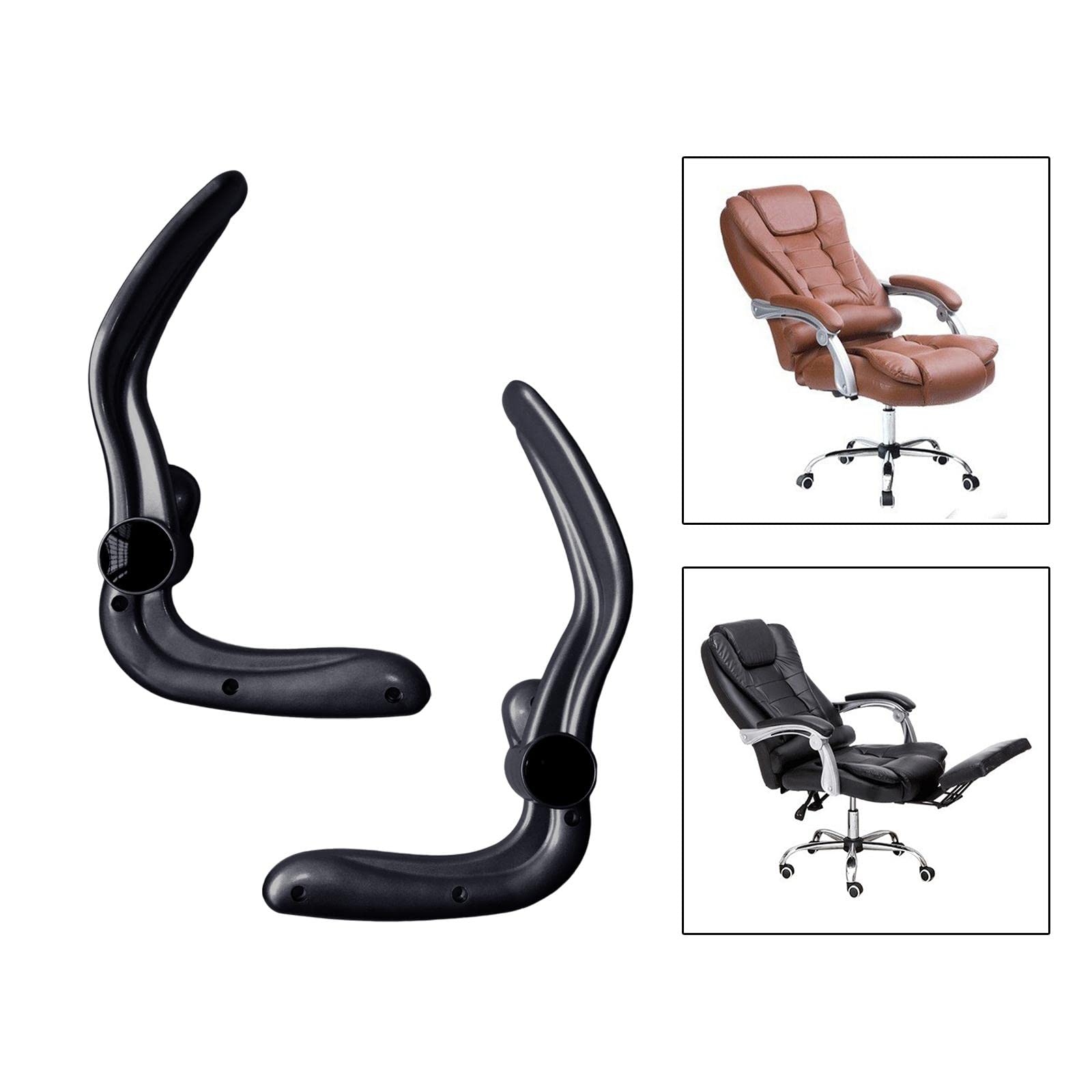 Universal Chair Armrests 2Pcs - Easy Install for Office & Gaming Chairs, Black - Ergonomic Support for Work & Play