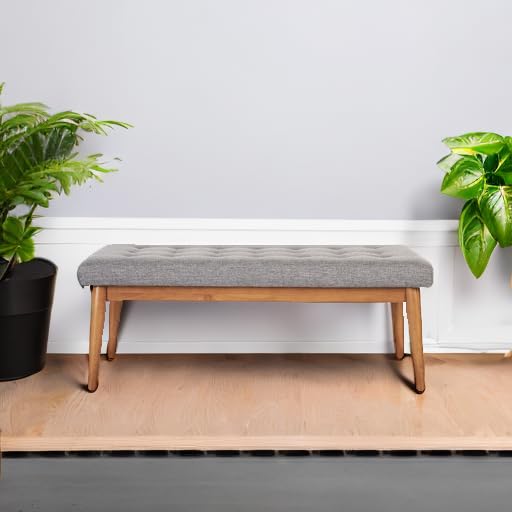 Crosley Furniture Landon Solid Wood Dining Bench - Entryway, Mudroom, Kitchen, or Dining Room Seating - Acorn Finish - Rustic Farmhouse Style for Home Decor