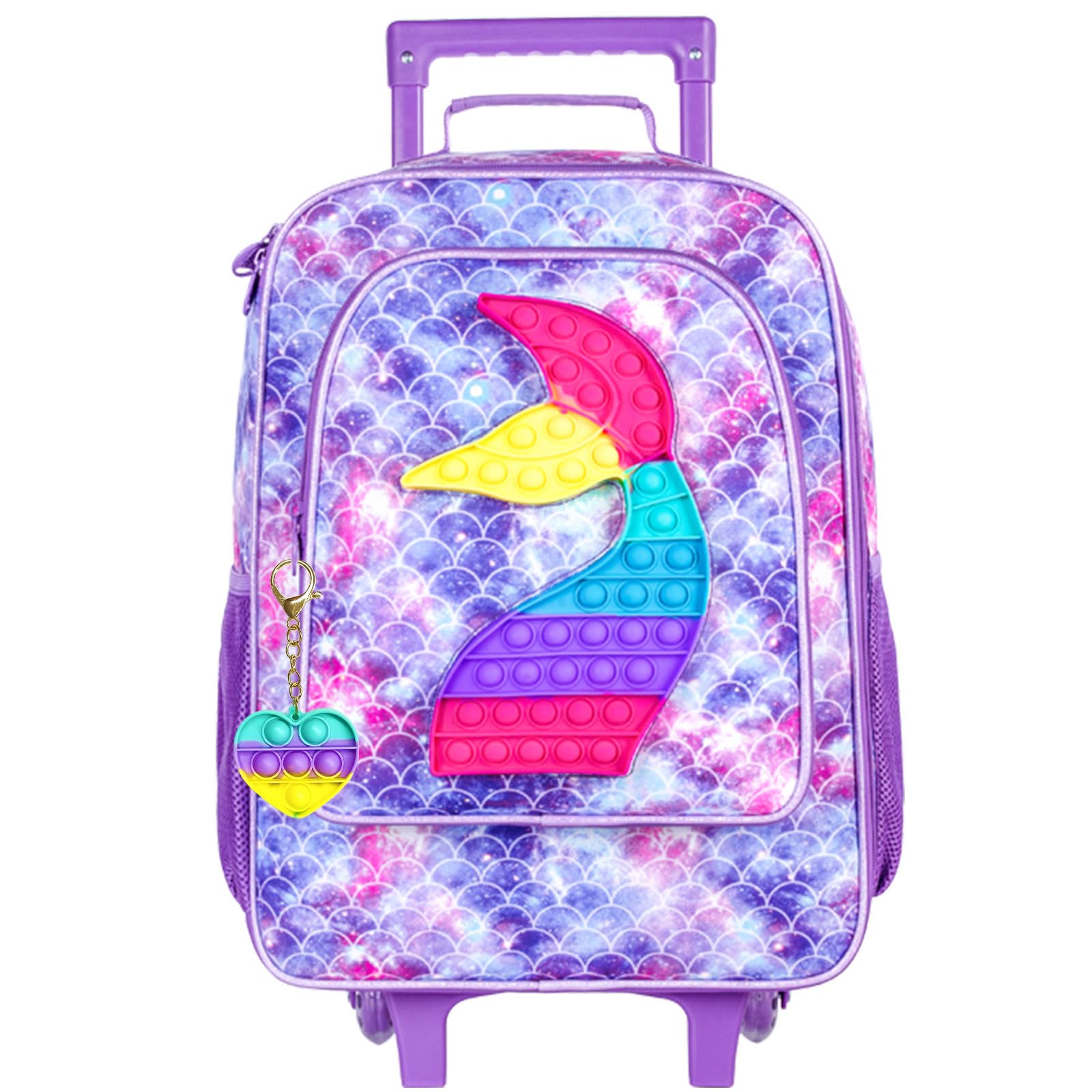 Kids Rolling Luggage for Boys and Girls - Toddler Travel Carry On Suitcase with Wheels | Perfect for Airplane Trips, Family Vacations & School Sleepovers