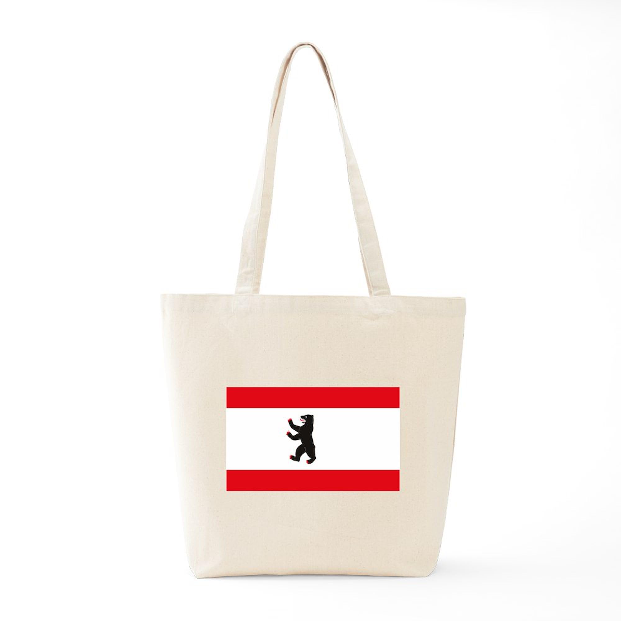 Berlin Flag Tote Bag - Natural Canvas Reusable Shopping Bag for Groceries, Beach & Travel | Eco-Friendly Cotton Tote with German Design