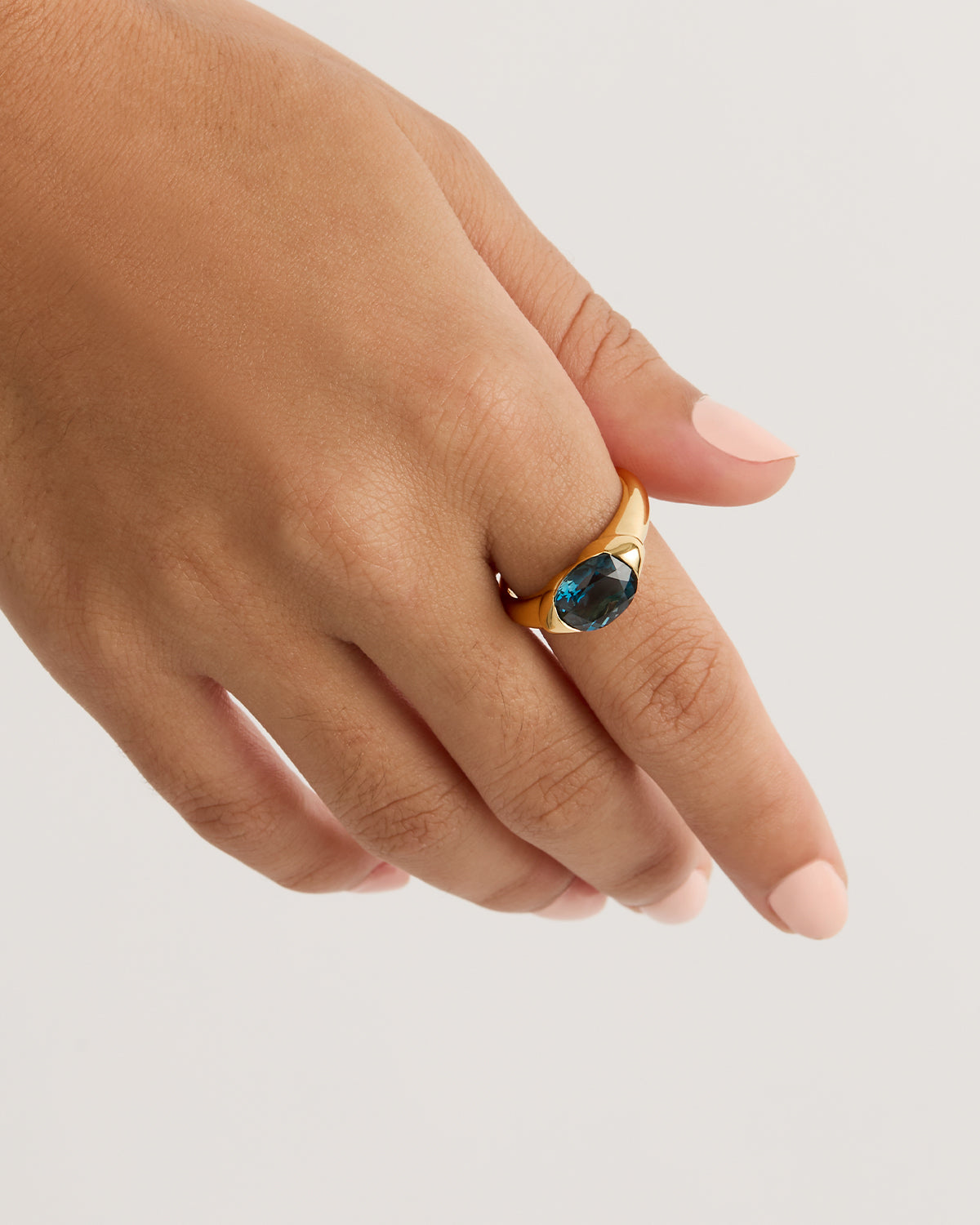 18K Gold Vermeil Sacred Jewel Ring - Ocean Wave Design for Women | Elegant Stackable Ring for Beach Wedding, Boho Fashion & Everyday Wear