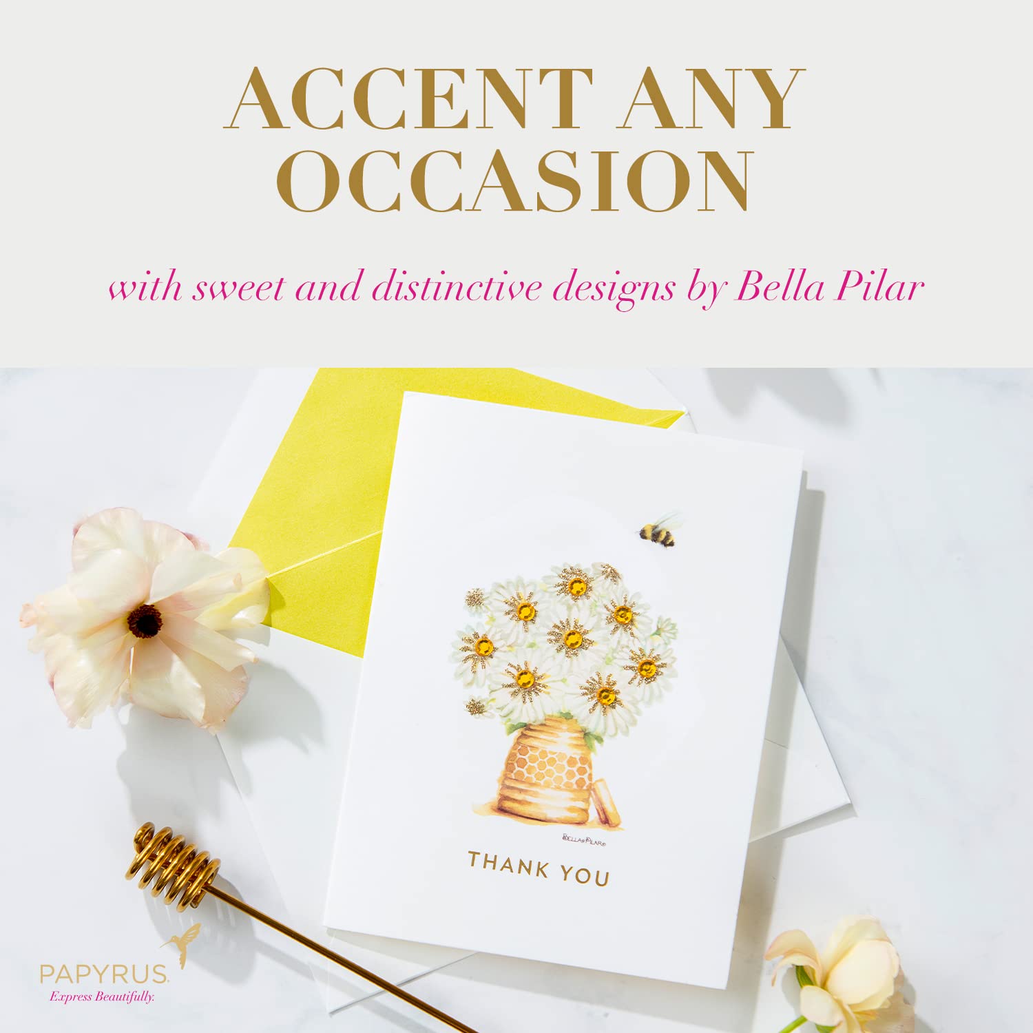Papyrus Birthday Card for Her - Elegant Floral Design by Bella Pilar | Perfect for Wives, Moms & Best Friends | Birthday Wishes, Anniversary & Special Occasions
