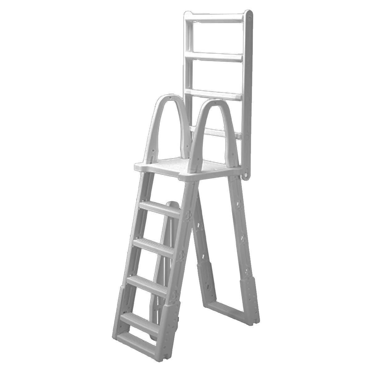 Ocean Blue A-Frame Swing-Up & Lock Pool Ladder with Anti-Entrapment Barrier – Heavy Duty 300 lb Capacity, Adjustable 48-56 Inch, Anti-Slip Steps – Perfect for Above Ground Swimming Pools, Backyard Safety & Easy Pool Access