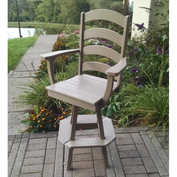 Swivel Bar Stool with Ladder Back & Arms - Adjustable Height Counter Stool for Kitchen Island, Dining & Home Bar