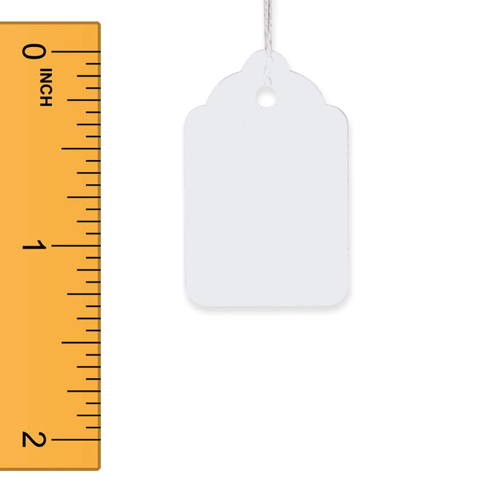 White Merchandise Tags with String - 7/8