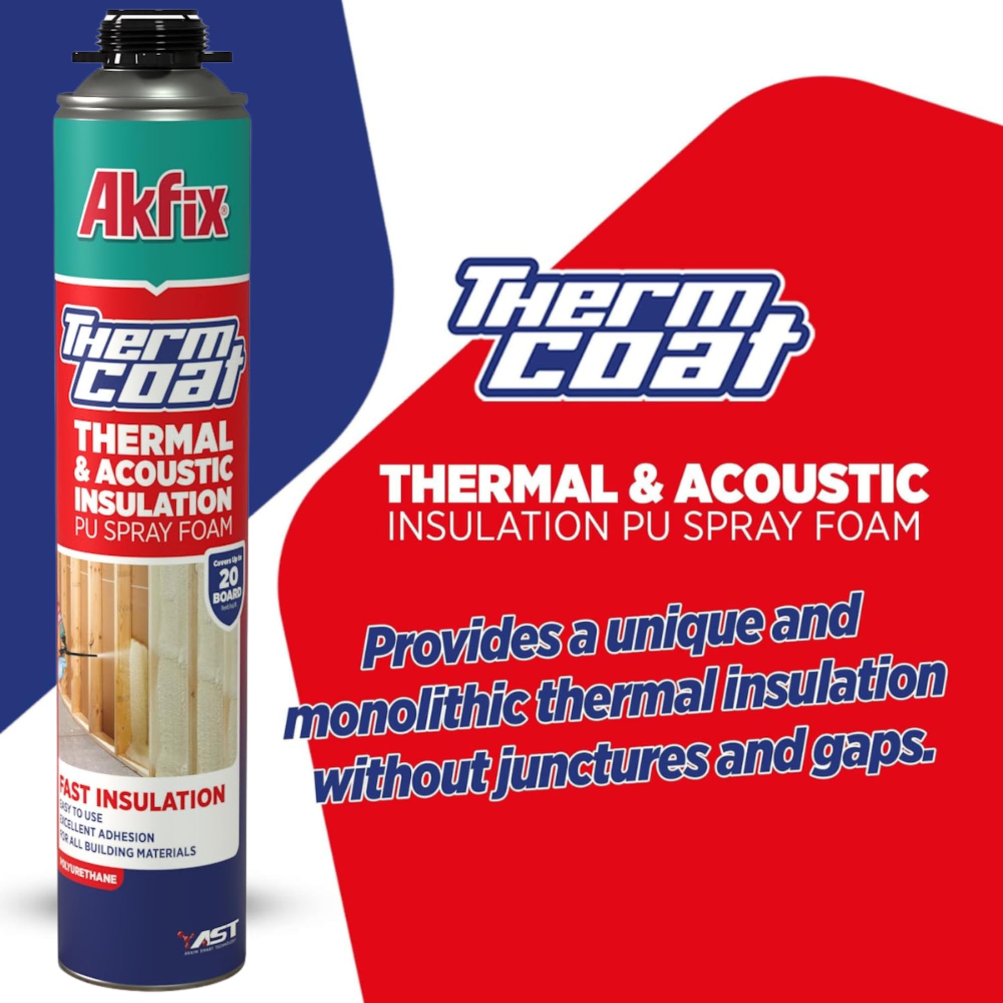 AKFIX Thermcoat Spray Foam Insulation Kit (240 Board Feet) - Professional Polyurethane Expanding Foam for Walls, Attics & Crawl Spaces | Closed Cell Spray Foam Insulation | 12 Pack | Ideal for Home Insulation, Soundproofing & Air Sealing Projects