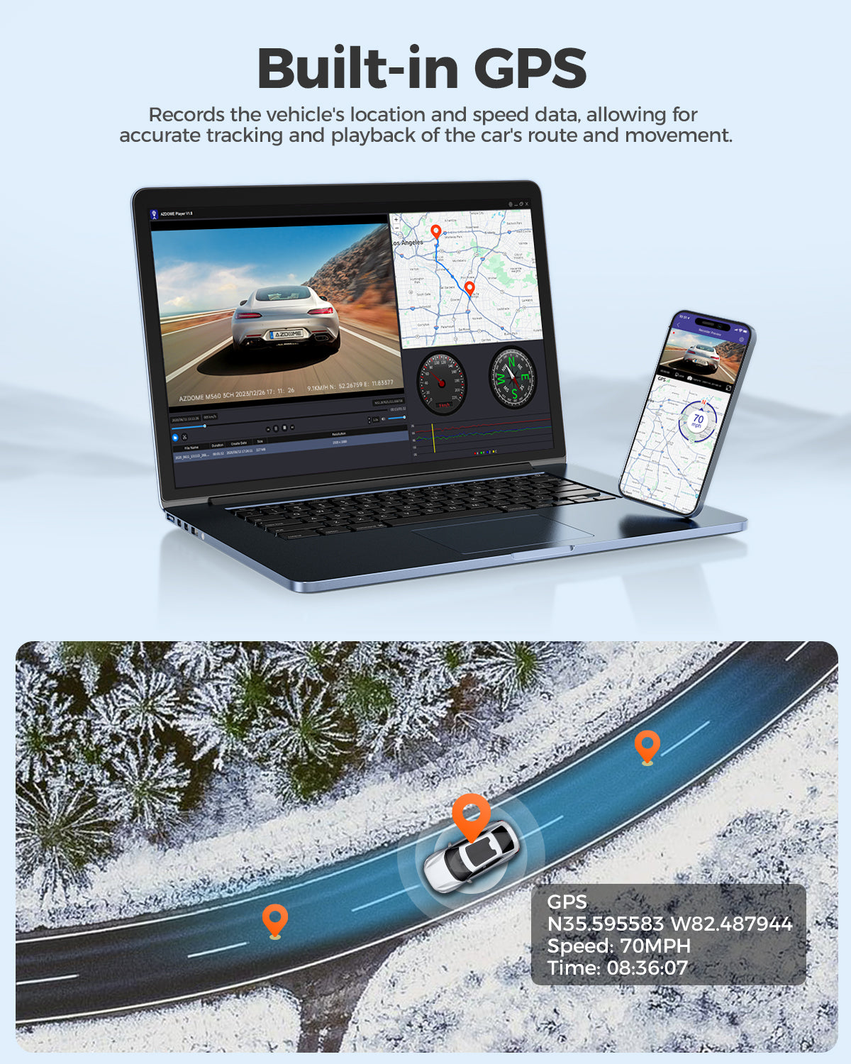 AZDOME M560 3 Channel 4K Dash Cam with 4