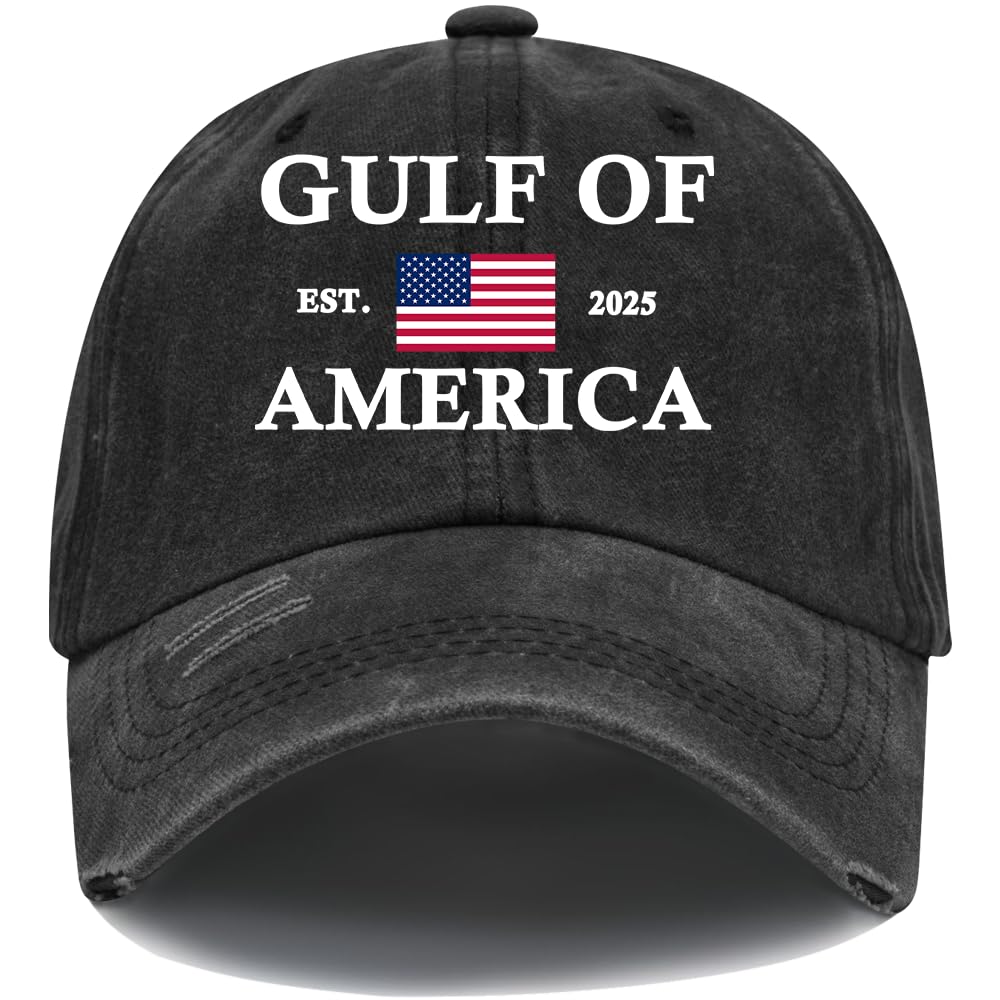Gulf of America 2025 Baseball Cap - Adjustable Dad Hat for Men & Women - Vintage Style Trucker Hat - Perfect for Fishing, Outdoor Adventures & Patriotic Events