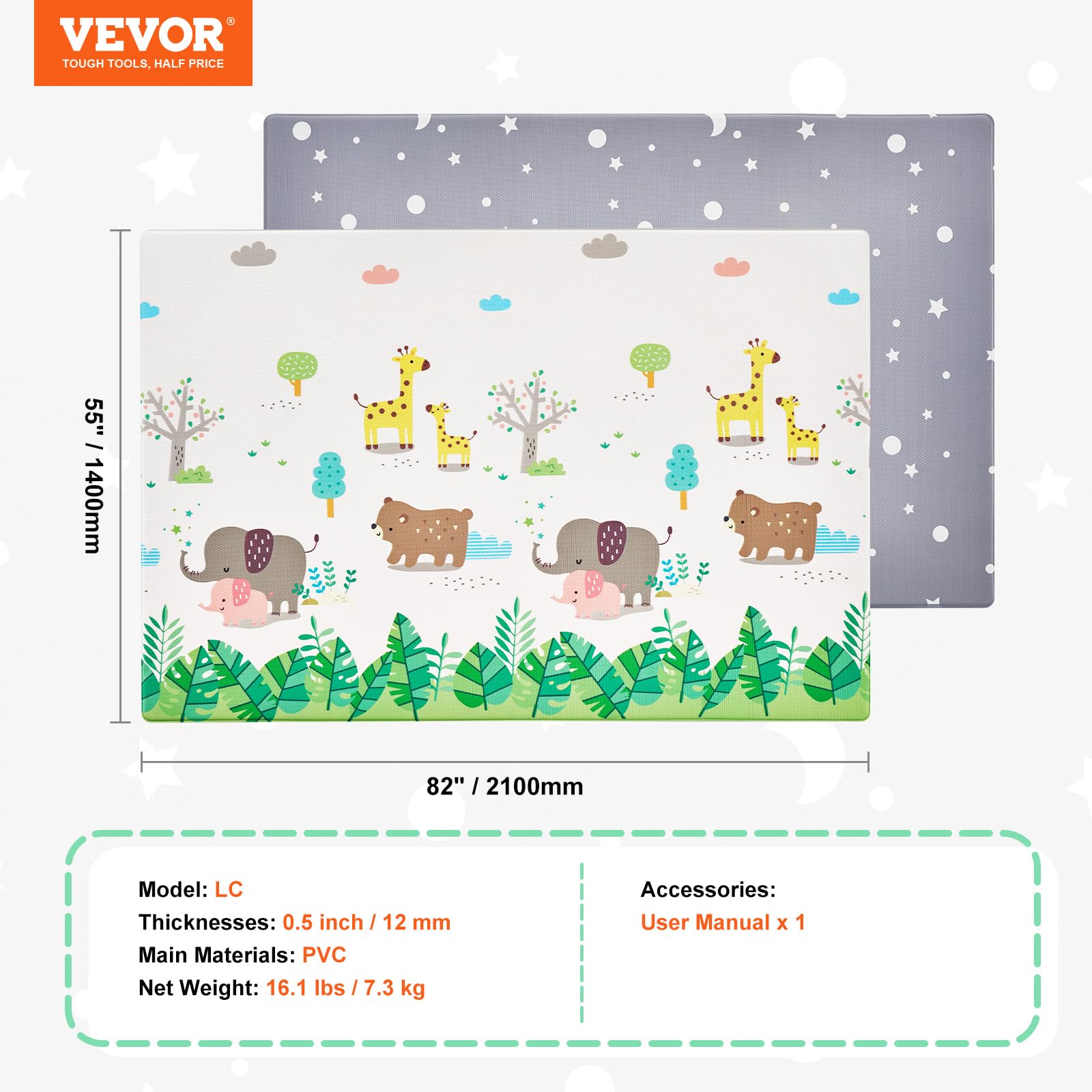 VEVOR Baby Play Mat 55