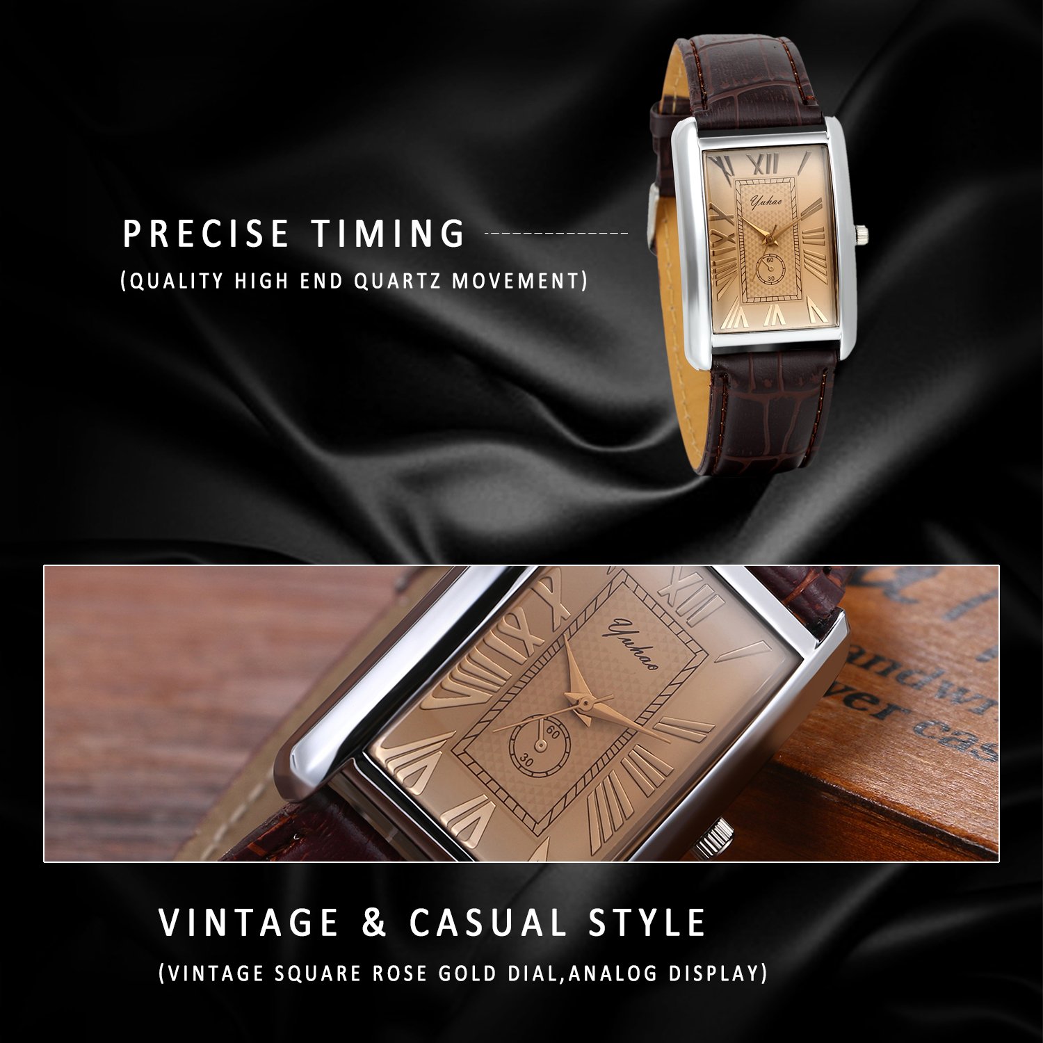Vintage Roman Numeral Quartz Watch for Men - Leather Strap Retro Timepiece | Office & Casual Wear