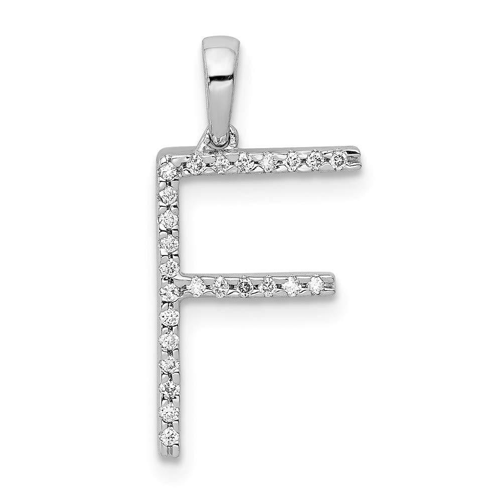 14K White Gold Diamond Letter Name Personalized Monogram Initial Pendant Necklace for Women - Customizable Initials A-Z, Elegant Jewelry Gift for Birthday, Anniversary & Valentine's Day