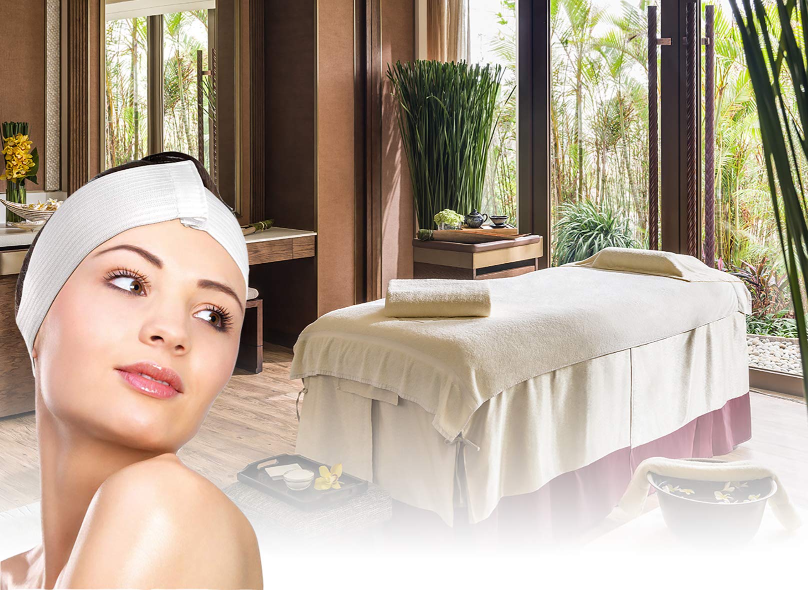 Dukal Stretch Spa Headbands for Women | Soft & Flexible Disposable Facial Headbands | Bulk Pack of 48 | Perfect for Spa Treatments, Facials, Hair Coloring & Skincare Routines at Home or Salon