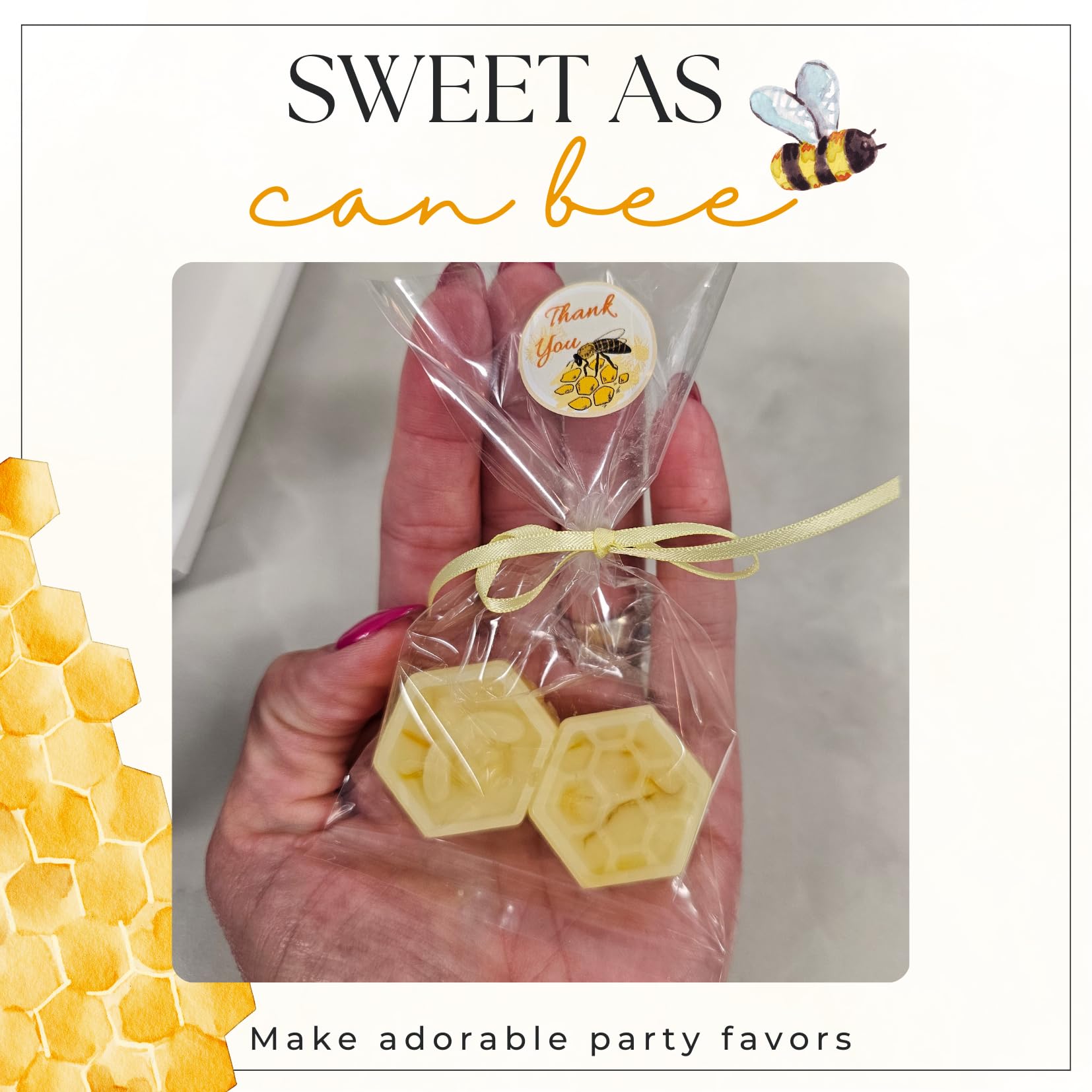 Organic Honeycomb Honey Bee Baby Shower Favors - 20-Pack Goat's Milk & Honey Scented Soap Gift Set for Gender Reveal Parties, Newborn Celebrations & Bridal Showers - Perfect Baby Shower Party Favors & Wedding Guest Gifts