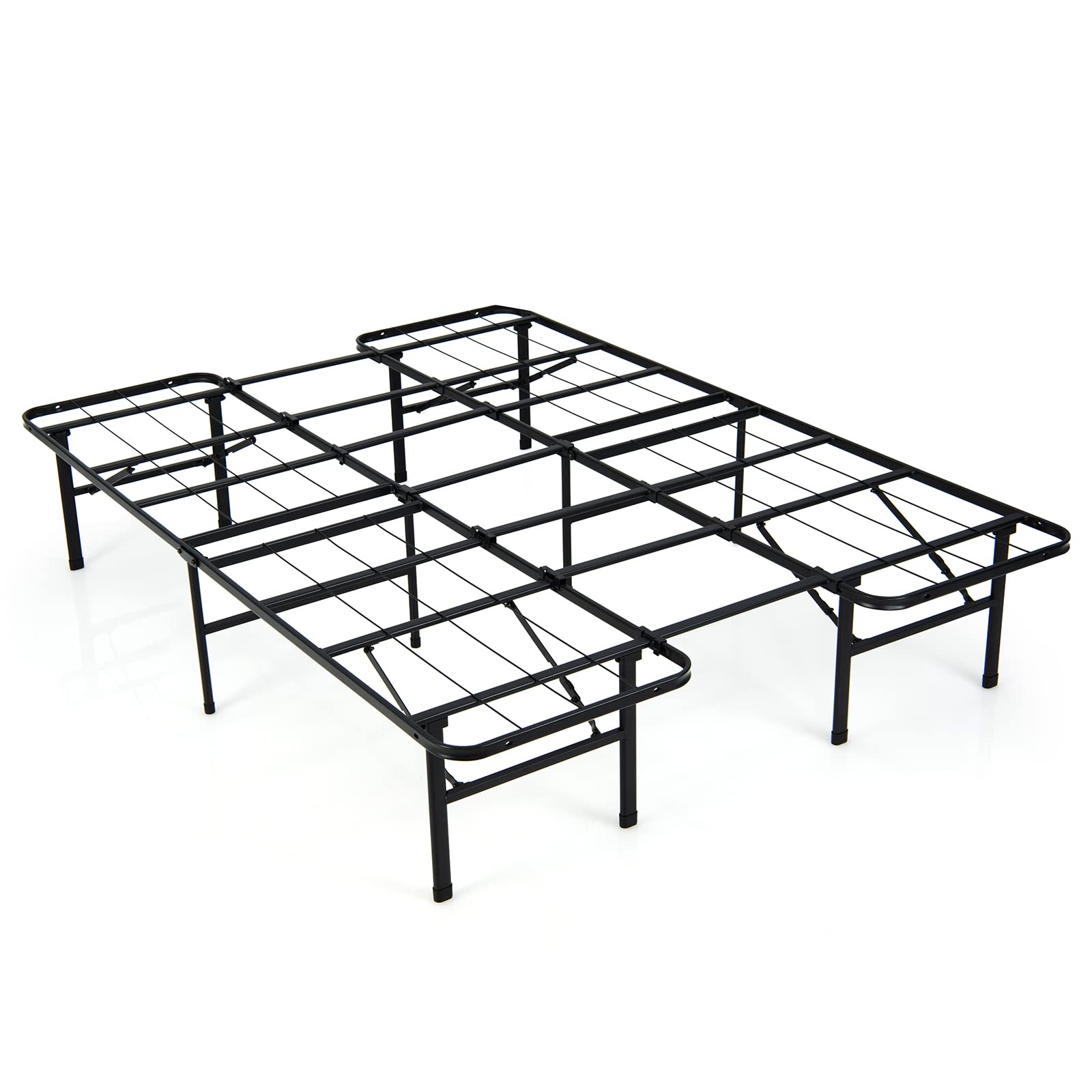 Giantex Folding Bed Frame - Twin/Full Size Portable Platform Bed with 660 LBS Capacity, No Box Spring Needed, Easy Tool-Free Assembly for Kids, Teens & Adults - Perfect for Guest Rooms, Dorms, Camping & Temporary Sleeping Solutions