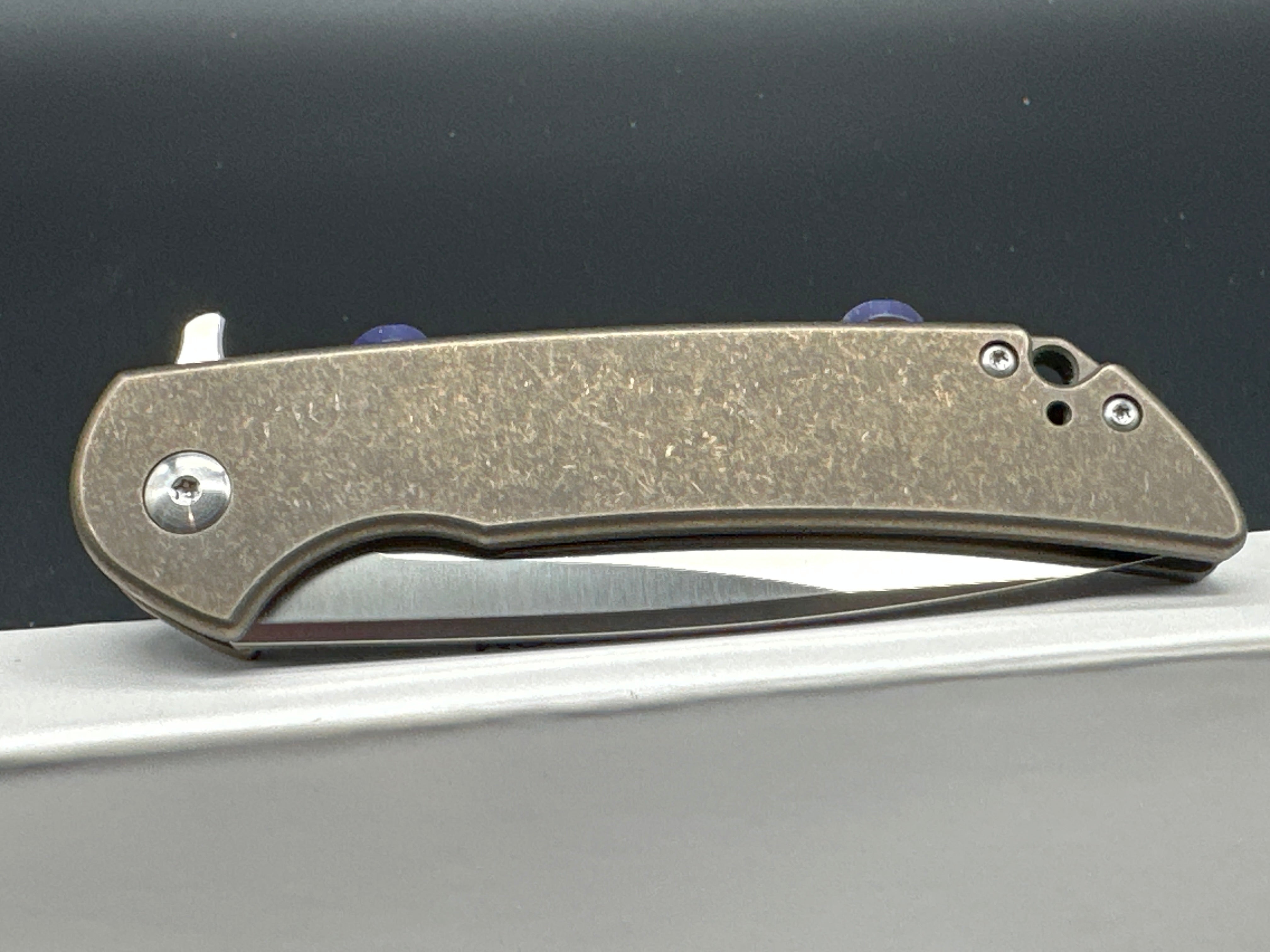 Drop Ferrum Forge Crux EDC Pocket Knife - Premium Titanium Folding Knife for Outdoor, Camping & Everyday Carry