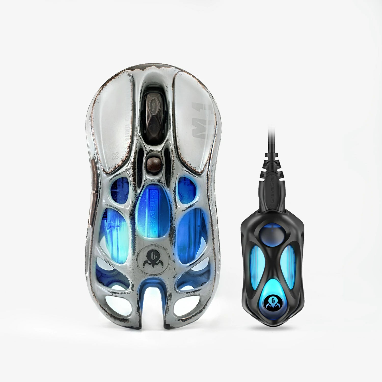 Mercury M1 Pro Battle Worn Edition Silver Mist Gaming Mouse - High Precision 16000 DPI, Ergonomic Design for PC & Mac - Perfect for FPS, MOBA & eSports Tournaments (US Only)