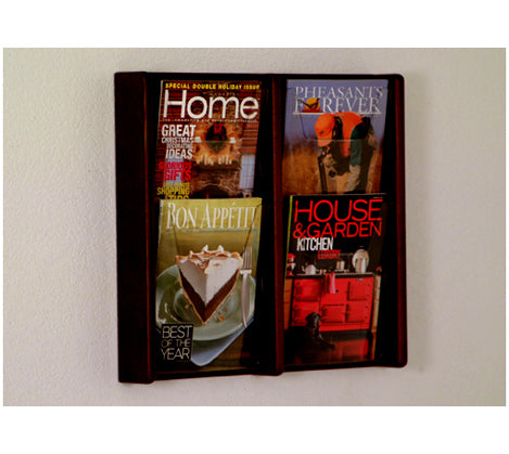 4 Pocket (2Wx2H) Acrylic & Oak Wall Display - Perfect for Retail Stores, Boutiques, and Home Decor - Showcase Jewelry, Photos, or Artwork