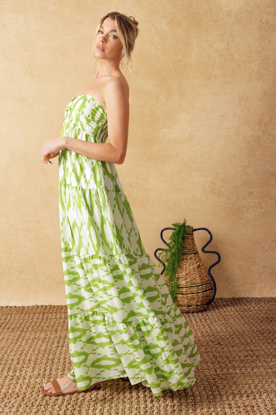 Petals of Time Woven Maxi Dress - Floral Print Bohemian Summer Dress for Women | Perfect for Beach Vacations, Date Nights & Outdoor Weddings