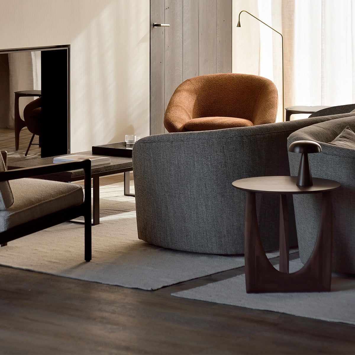 Modern Geometric Side Table - Minimalist Accent Table for Living Room, Bedroom & Office - Stylish End Table with Unique Design for Home Decor