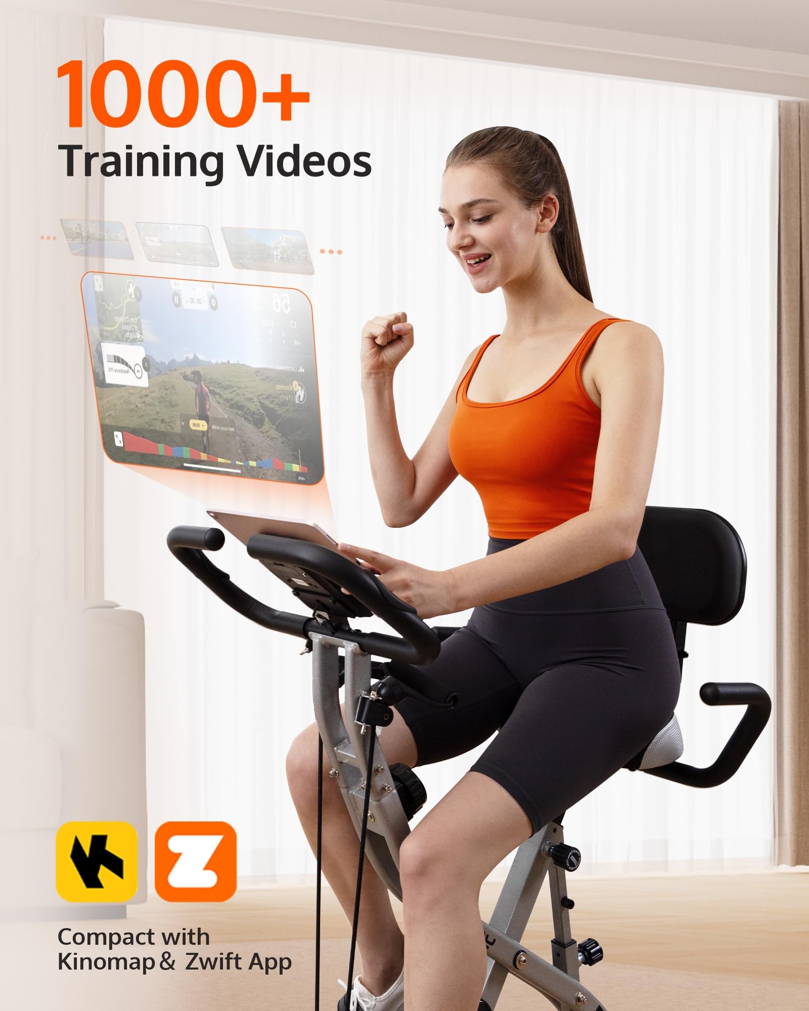 YOSUDA Foldable Exercise Bike for Home Gym - Adjustable Stationary Bicycle with LCD Monitor for Cardio & Strength Training | Perfect for Small Spaces, Apartment Workouts & Indoor Cycling