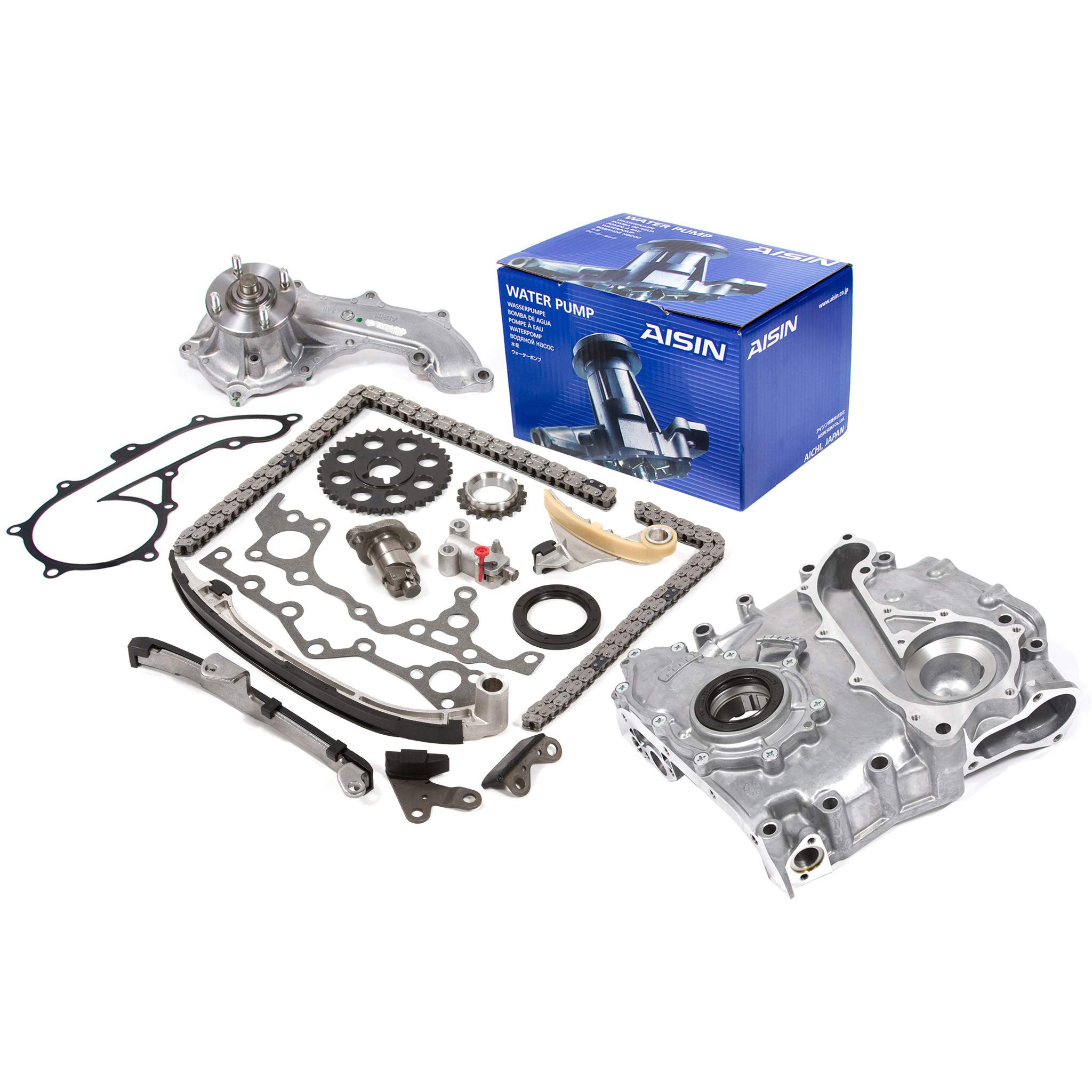 Evergreen TCK2020WPA Complete Timing Chain Kit with Cover, Oil Pump & Water Pump - Compatible with 1994-2004 Toyota Tacoma 3RZFE Engine | Perfect for Engine Rebuilds & Maintenance