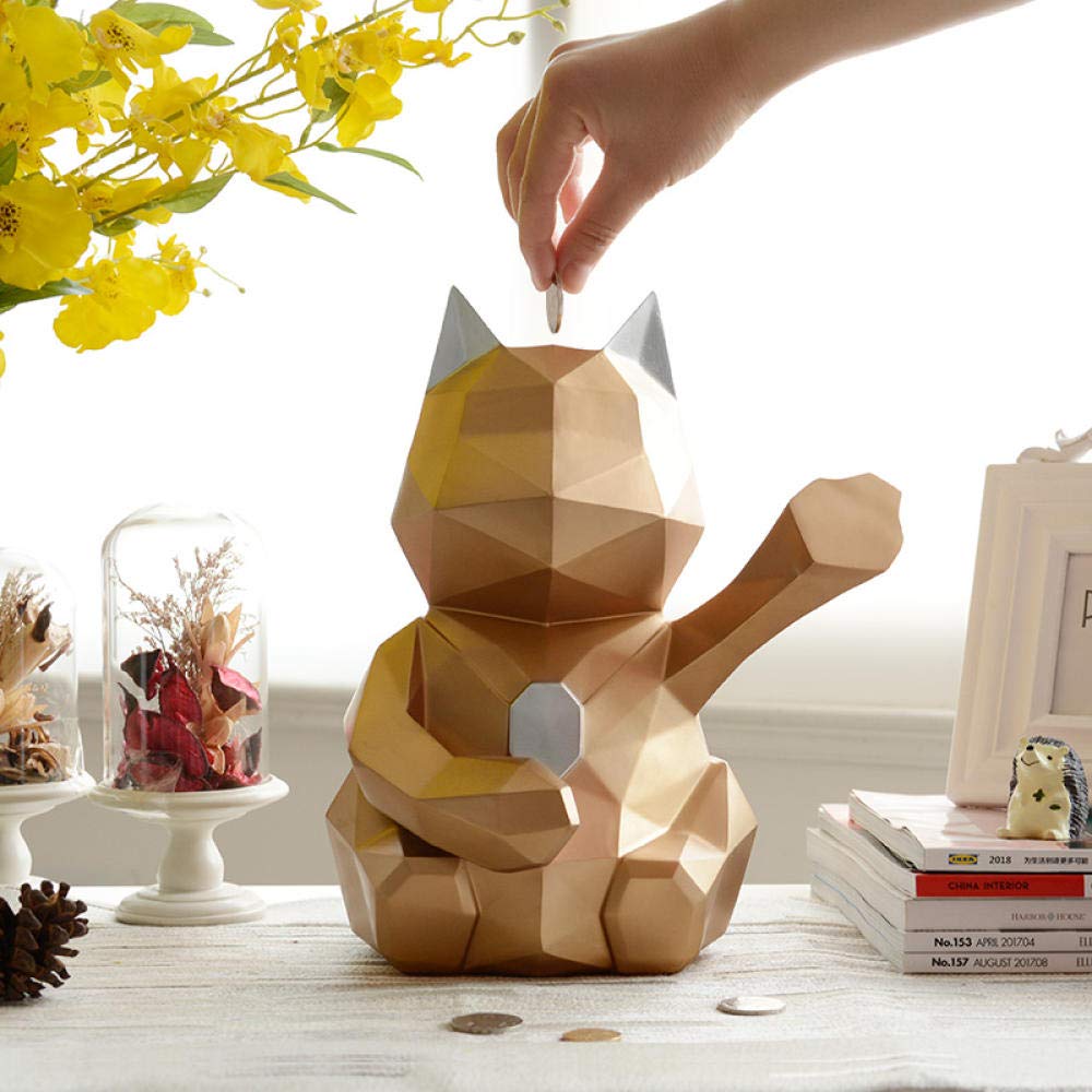 Handcrafted Cat Sculpture Figurine - Decorative Piggy Bank for Kids, Unique Home Decor & Coin Box | Perfect for Gifts, Bedroom Decor, and Savings
