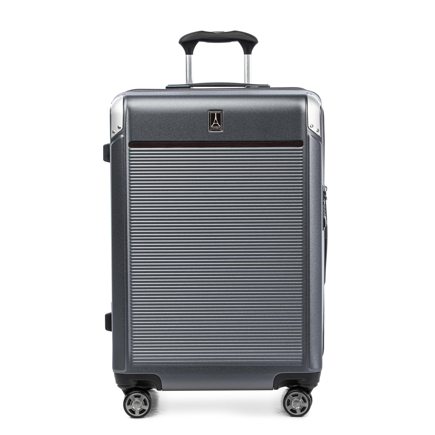Travelpro Platinum Elite Expandable Hardside Checked Luggage 25-Inch - 8 Wheel Spinner Suitcase with TSA Lock, Durable Polycarbonate Hard Shell - Vintage Grey (Perfect for Business Travel & International Vacations)