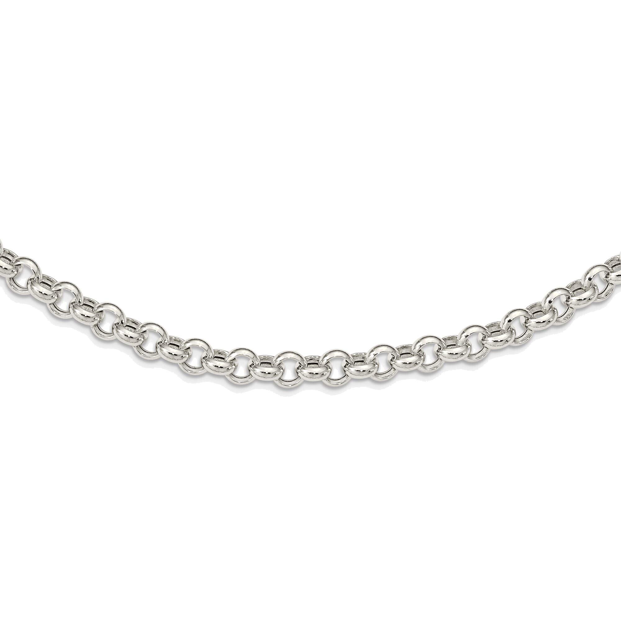 Bonyak Sterling Silver Polished Rolo Necklace for Women - Elegant Fancy Chain Jewelry for Daily Wear, Date Night & Special Occasions