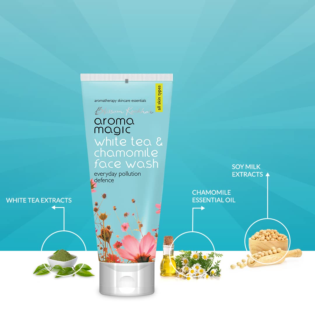 Aroma Magic White Tea & Chamomile Face Wash 100ml | Lavender Face Wash 100ml | Gentle Cleansing for Sensitive Skin | Daily Skincare Routine