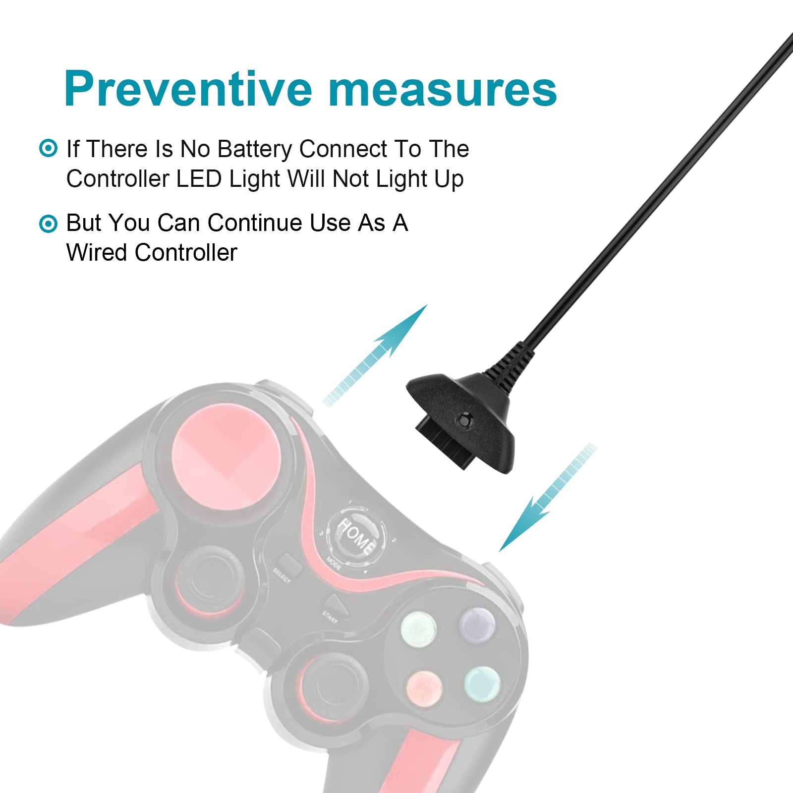 Xbox 360 Controller Charging Cable - Replacement Charger for Microsoft Xbox 360 & Xbox 360 Slim Wireless Controllers | Fast Charging USB Cable for Gaming Accessories | Perfect for Home Entertainment & Multiplayer Gaming Sessions