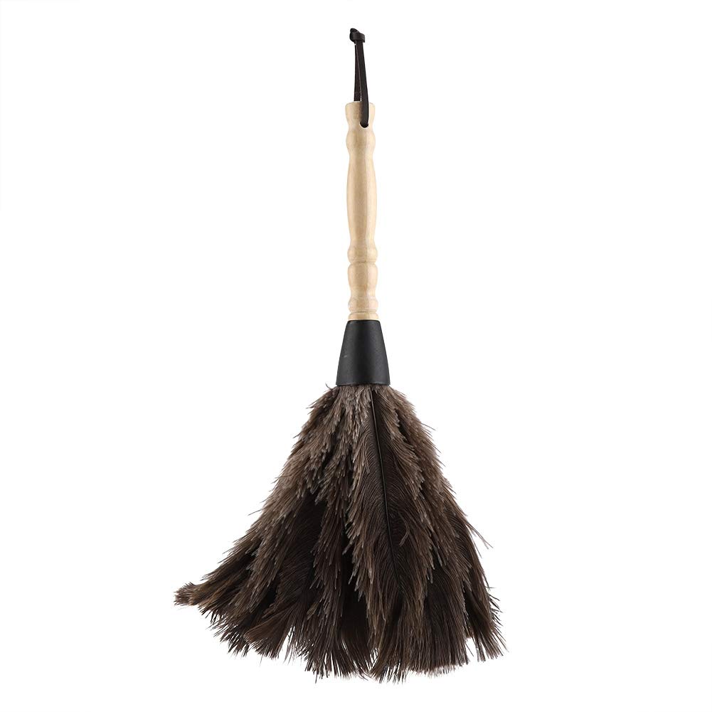 Natural Ostrich Feather Duster - Mini Washable & Reusable Fluffy Feather Duster for Dusting Books, Keyboards, Office & Home Cleaning Supplies | Perfect for Delicate Surfaces & Hard-to-Reach Areas