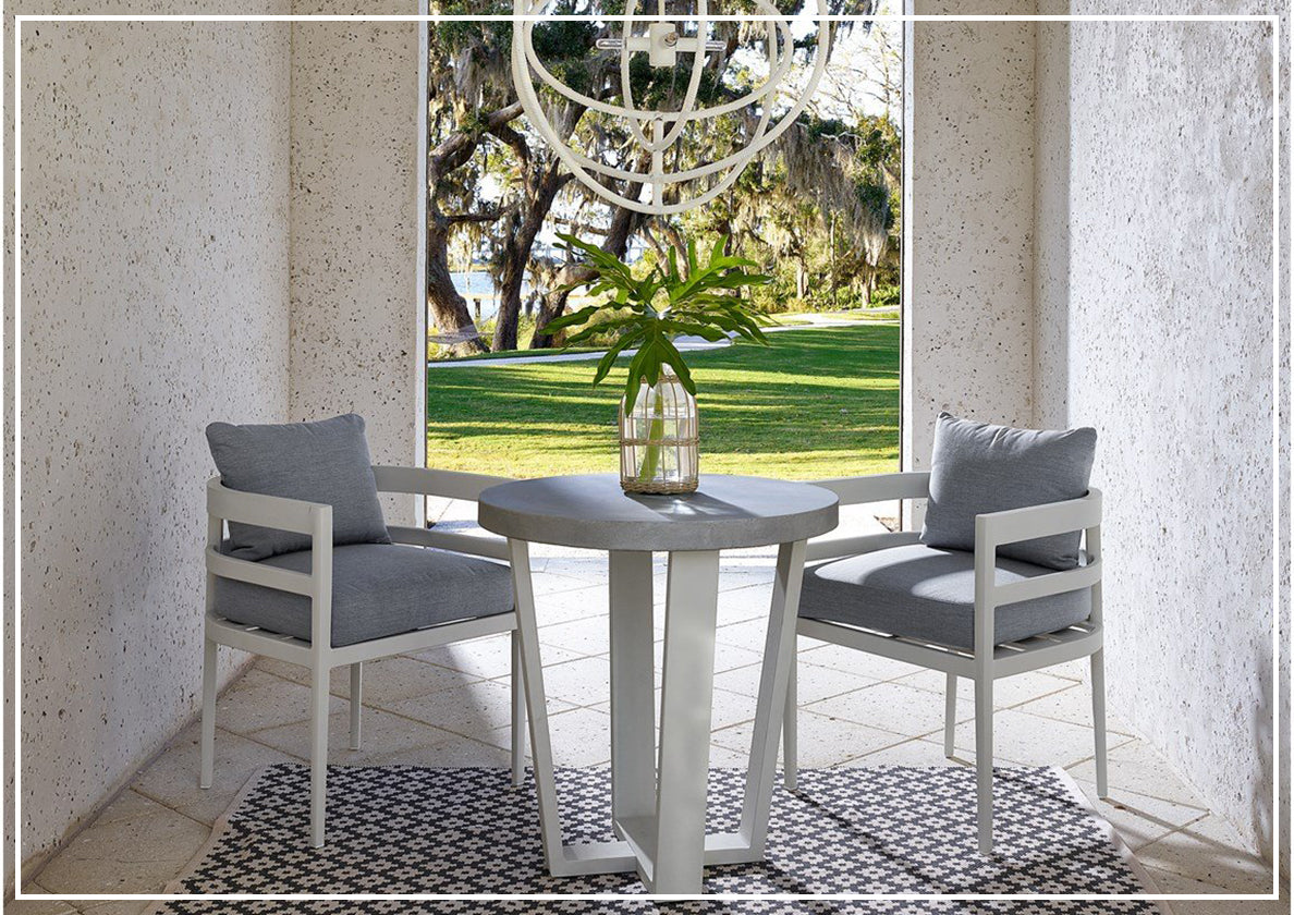 Universal Coastal Living South Beach Outdoor Dining Chair - Gray Rectangular Patio Furniture for Beach House, Poolside, and Garden Relaxation