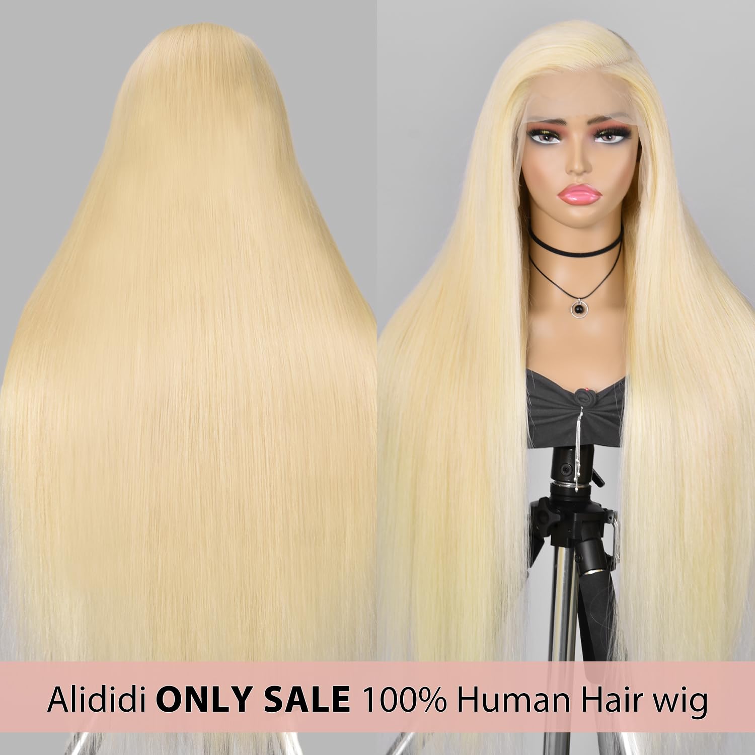 Alididi 30 Inch 613 Blonde Lace Front Wig - 13x6 Human Hair Wig 200 Density, Pre Plucked with Baby Hair - Natural Straight Lace Frontal Wig for Women - Perfect for Cosplay, Daily Wear & Special Occasions