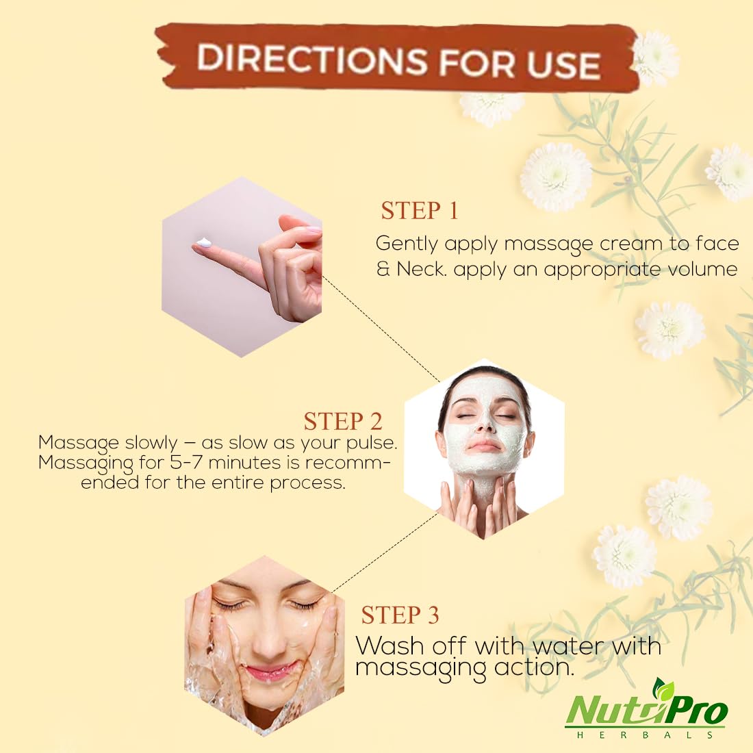 NutriPro Haldi Chandan Face Massage Cream 300gm - Natural Turmeric & Sandalwood Skin Rejuvenation, Moisturizing & Soothing Cream for All Skin Types | Brightening, Anti-Aging | Perfect for Daily Skincare, Spa Treatments & Glowing Complexion