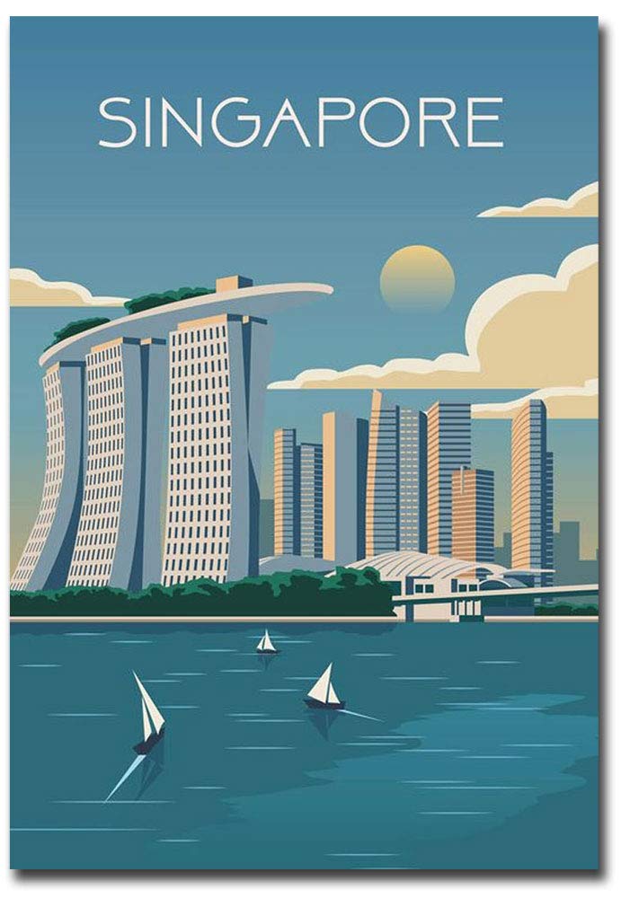 Vintage Singapore Travel Souvenir Fridge Magnet - 2.5