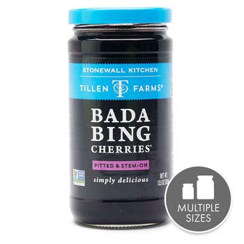 Tillen Farms Bada Bing Cherries - Sweet Dark Red Cherries in Light Syrup, 13.5 oz (Pack of 6) - Perfect for Cocktails, Desserts & Gift Baskets