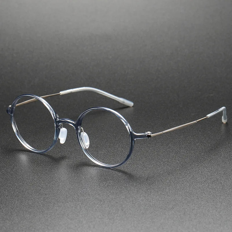 Aimee Unisex Full Rim Round Titanium Acetate Eyeglasses 8635 - Lightweight Durable Glasses for Men & Women - Perfect for Reading, Work, and Everyday Wear
