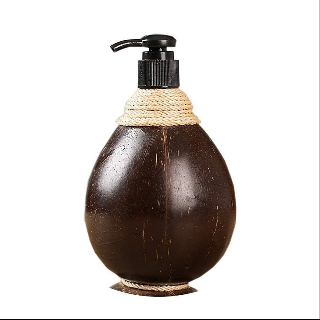 Natural Coconut Soap Dispenser - Bathroom Countertop Liquid Soap & Lotion Pump Dispenser for Home, Hotel, Kitchen Sink | Shell Design Shower Gel & Hand Soap Holder | Perfect for Bathroom, Shower, and Kitchen Organization