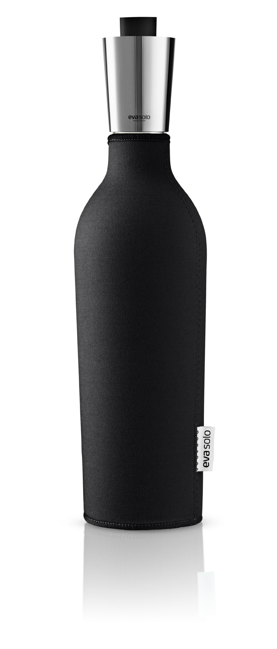 Premium Eva Solo Wine Carafe with Insulated Neoprene Cover - 25oz (0.75L) Black Glass Decanter for Red & White Wine - Perfect for Dinner Parties, Restaurants & Home Entertaining