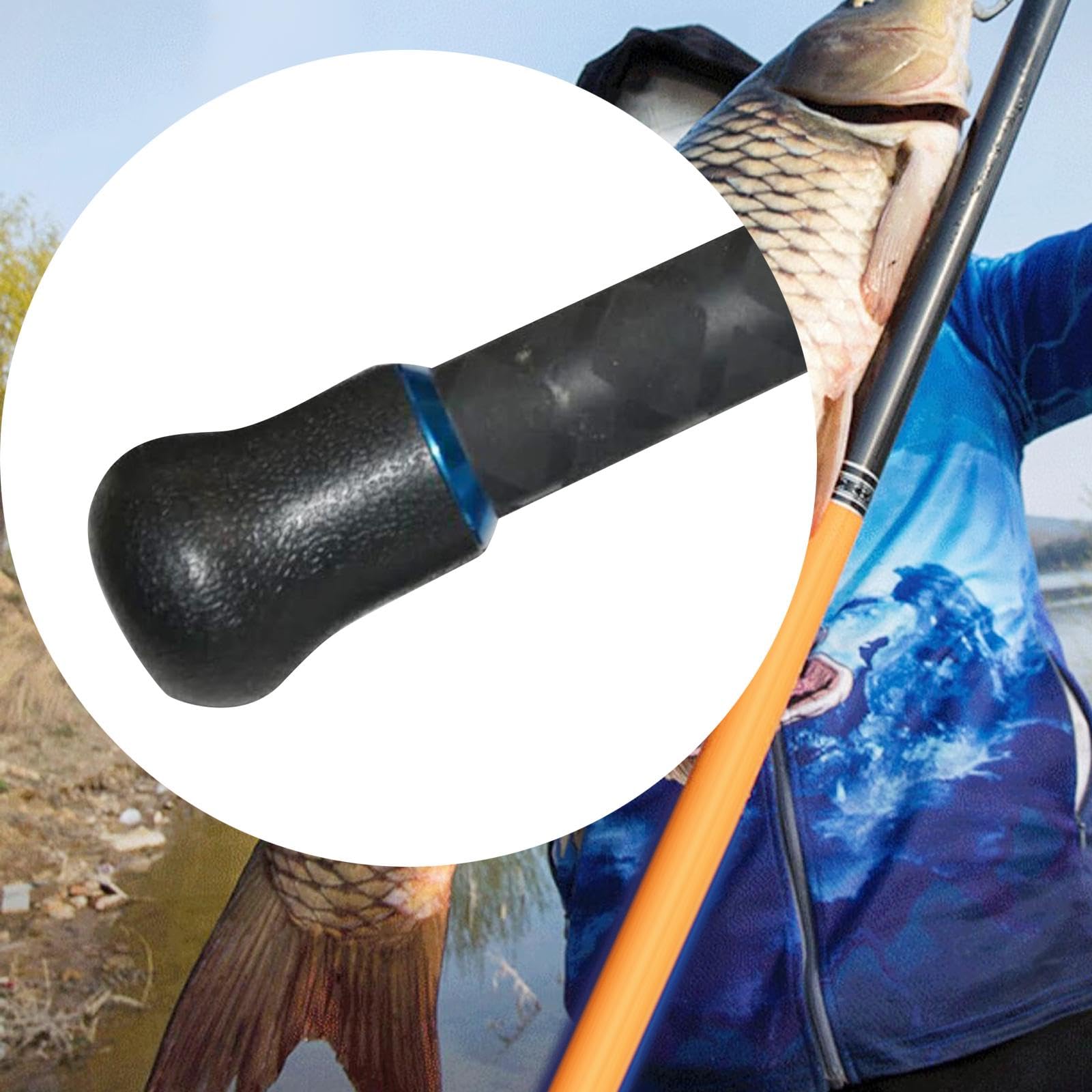 Fishing Rod Butt Cap - Durable Replacement End Cap Protector for Fishing Rods - Compatible with Adult Men & Women - Ideal for Saltwater, Freshwater, and Ice Fishing Accessories