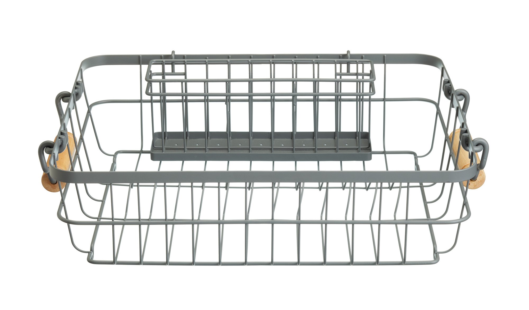 KitchenCrust Stainless Steel Dish Drying Rack with Utensil Holder - 18.5 x 14.2 Inch Grey Countertop Space Saver for Small Kitchens | Perfect for Drying Plates, Bowls, Cups & Silverware After Washing