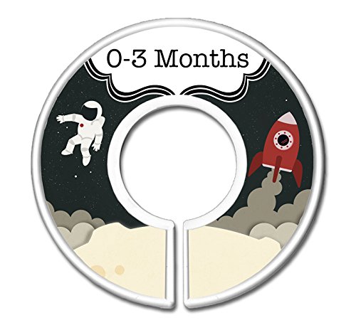Space-Themed Baby Closet Organizers - Astronaut & Spaceship Nursery Closet Dividers (Set of 11, Newborn to 5T) - Perfect for Space Nursery Decor & Baby Clothes Organization