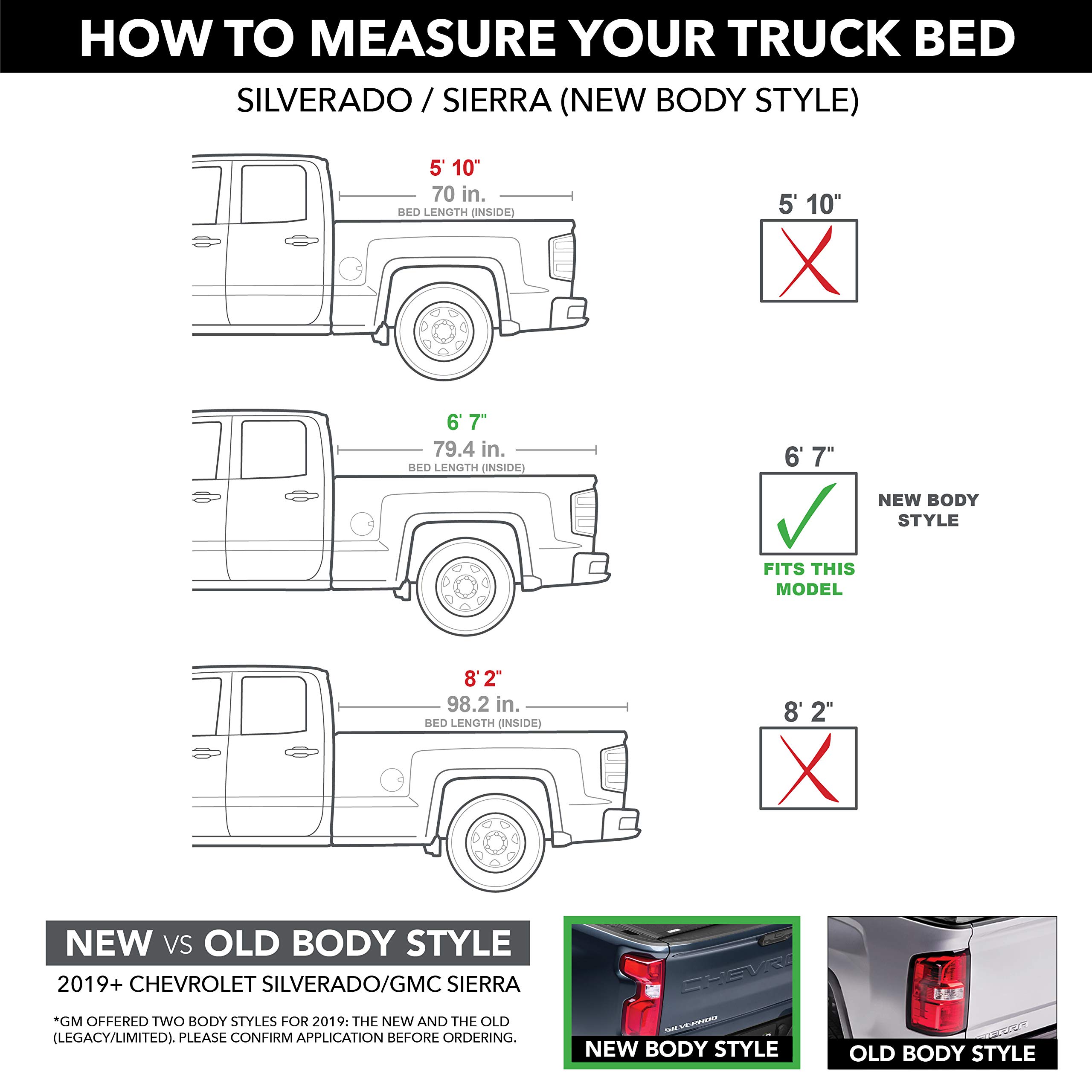 Gator ETX Soft Roll Up Truck Bed Tonneau Cover | Fits 2019-2025 Chevy Silverado & GMC Sierra | Compatible with MultiPro/Flex Tailgate | 6'7