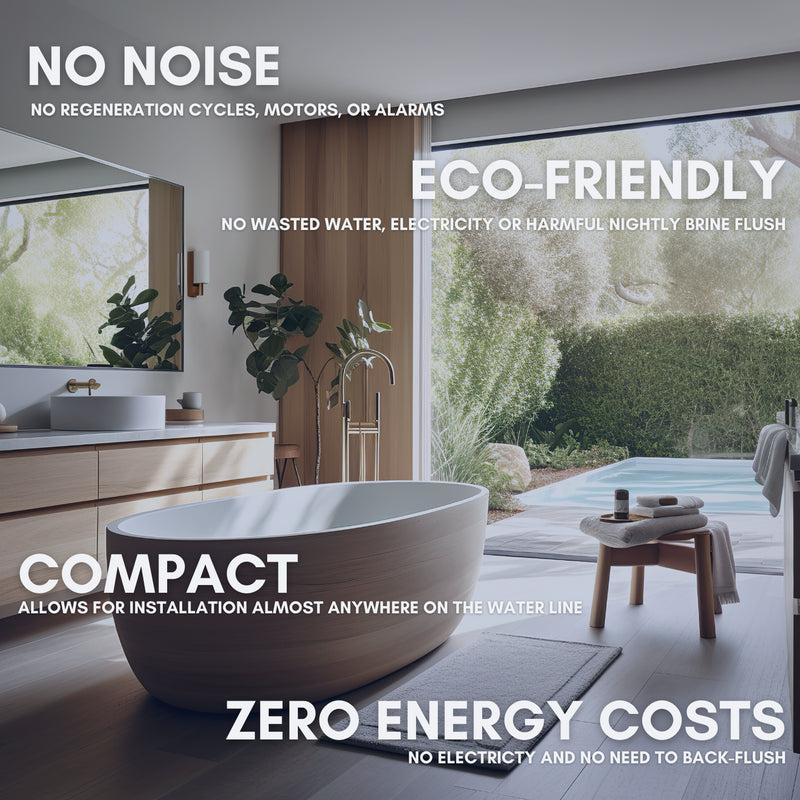 NuvoH2O Manor Trio Water Softener & Multi Filtration System | Salt-Free Water Softening & Whole House Filtration | Perfect for Hard Water Homes, Skin Irritation & Appliance Protection