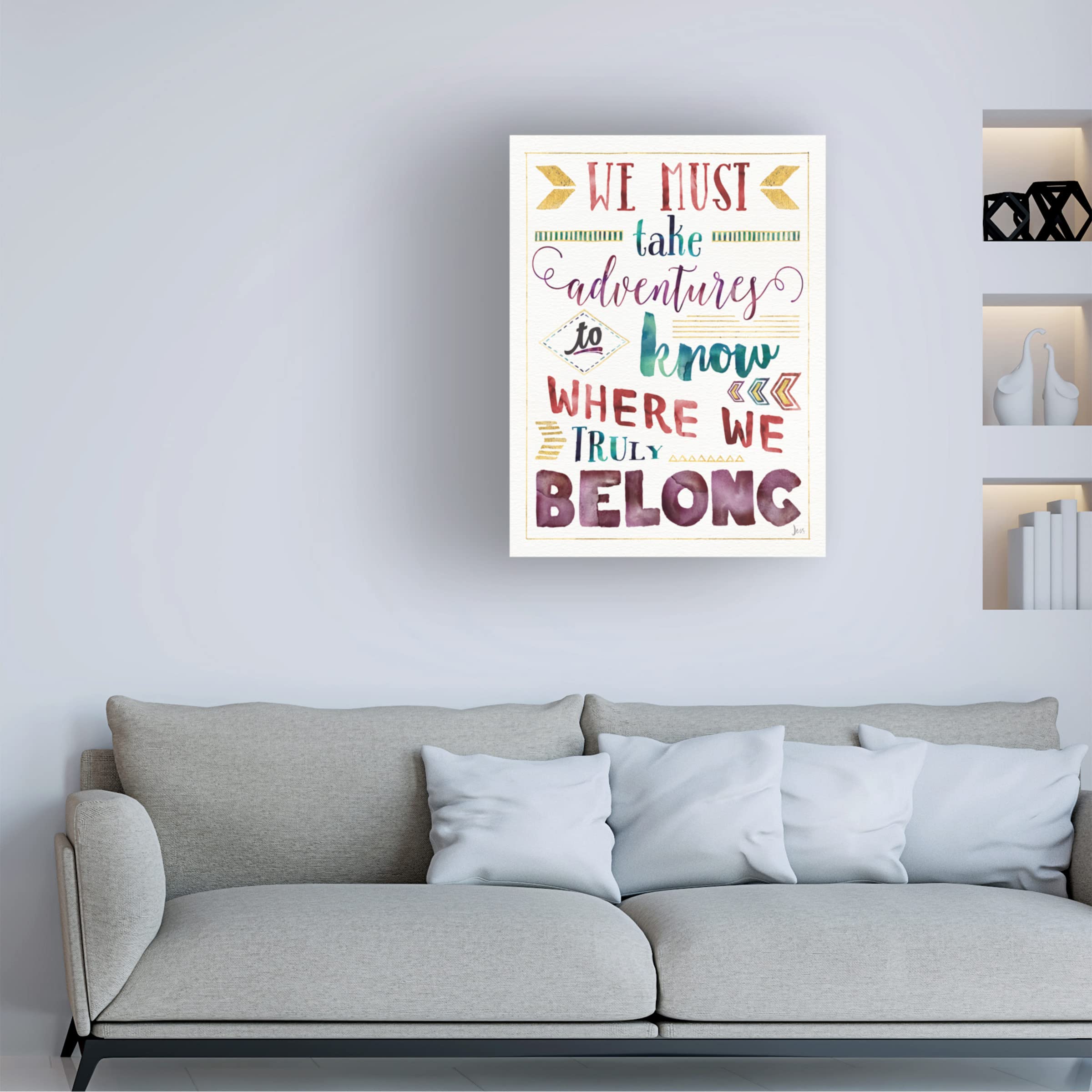 Jess Aiken 'Lost in Words II' Canvas Wall Art Print - Modern Abstract Painting for Living Room, Bedroom & Office Decor