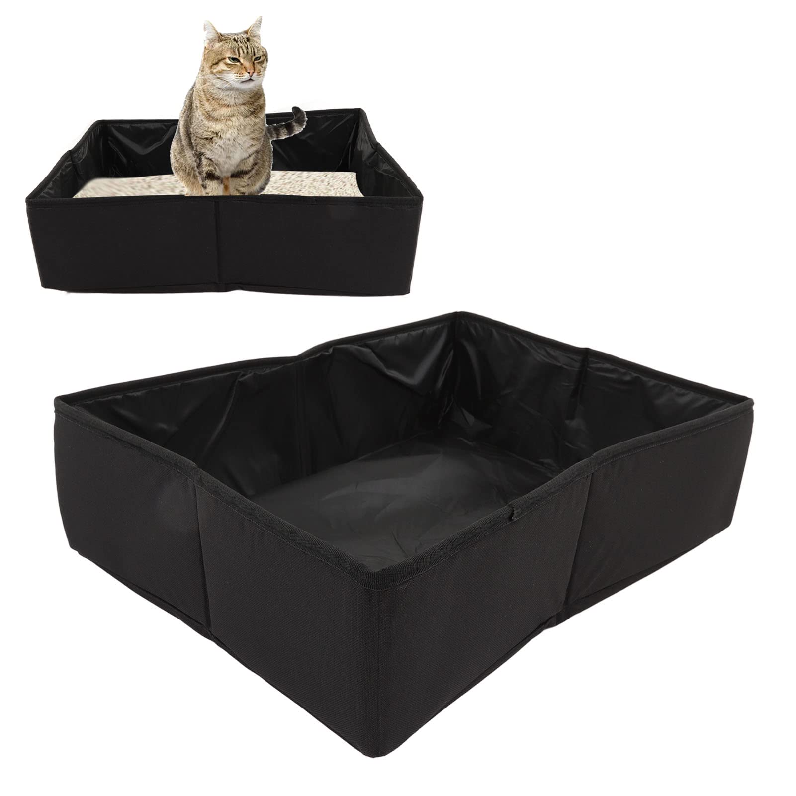 Foldable Waterproof Travel Cat Litter Box - Portable & Collapsible for Outdoor Use with Kitty | Perfect for Camping, Road Trips & Pet-Friendly Hotels